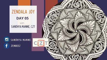 ZENDALA JOY Day 5 - String 4, exploring Zentangle® and Mandala