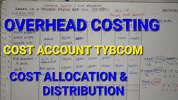 Univerisity solution 20marks 🔥 Overheads distribution tybcom sem 5 Cost Accounts ARK sir