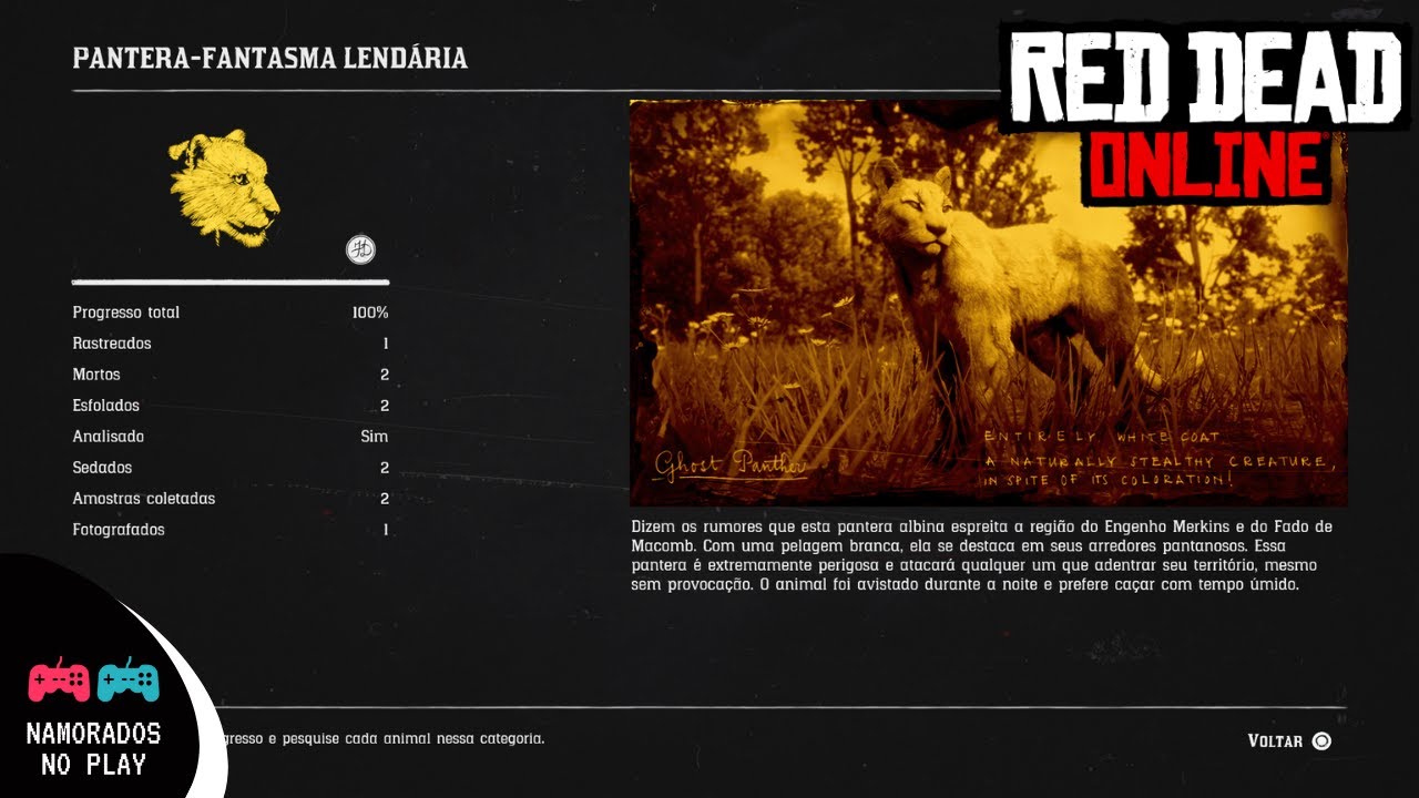 Como achar a pantera fantasma lendária? Red Dead online rdr2 - YouTube