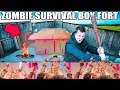 BOX FORT ZOMBIE SURVIVAL BASE!!  📦😱 The Walking Dead Box Fort!