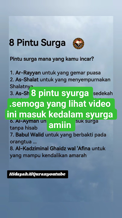 8 pintu syurga#shortpengetahuan#shortilmuislam#shortislamterbaru#hidayahalquranyoutube