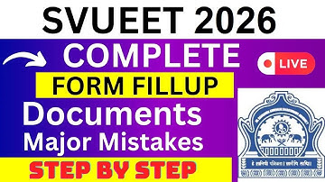 SVUEET 2026 Application Form - SVUEET Registration 2026| How To Fill SVUEET 2026 Application Form