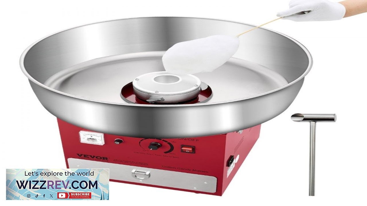 VEVOR Electric Cotton Candy Machine 1000W Commercial Candy Floss Maker with 20.5