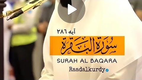 سَوُرة البَقَرة الآية ﴿٢٨٦﴾ || القارئ رعد الكردي