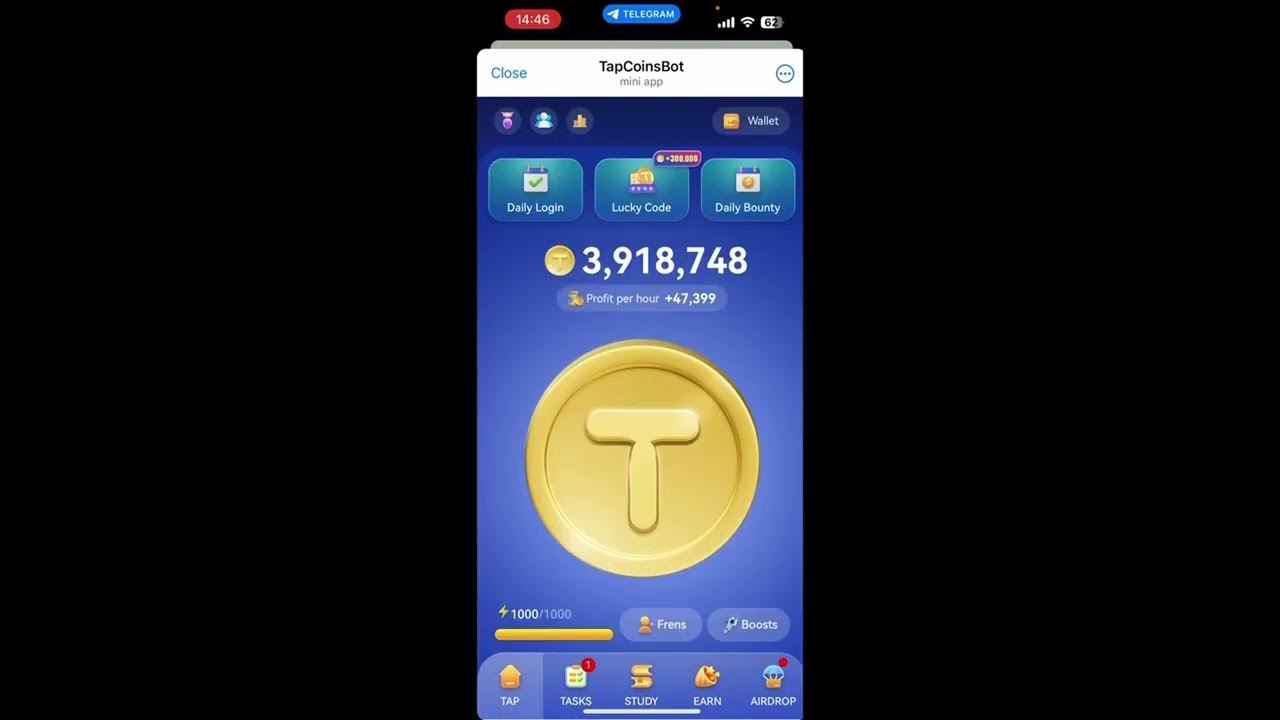Tapcoinsbot code. Tapcoinsbot code