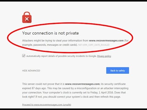 Fix Your connection is not private|NET::ERR_CERT_DATE_INVALID error in Google chrome