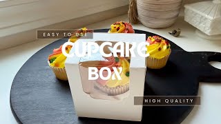 Bakepacker Auto-Pop Up Cupcake Boxes | 30-Pack Single Cupcake Containers