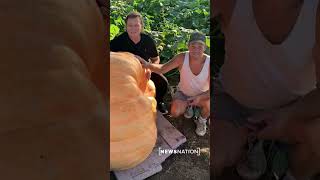 Man marks 60th birthday boating in 846 lb. pumpkin