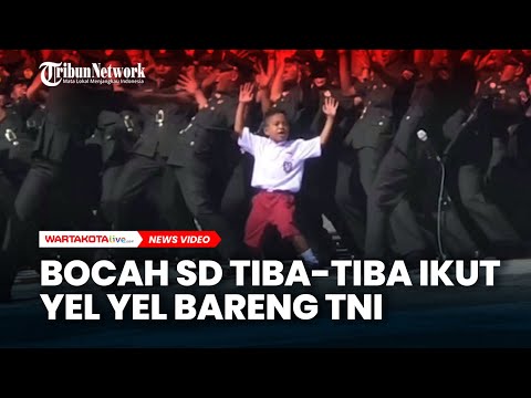 Bocah SD Tiba-tiba Ikut Yel Yel Bareng TNI