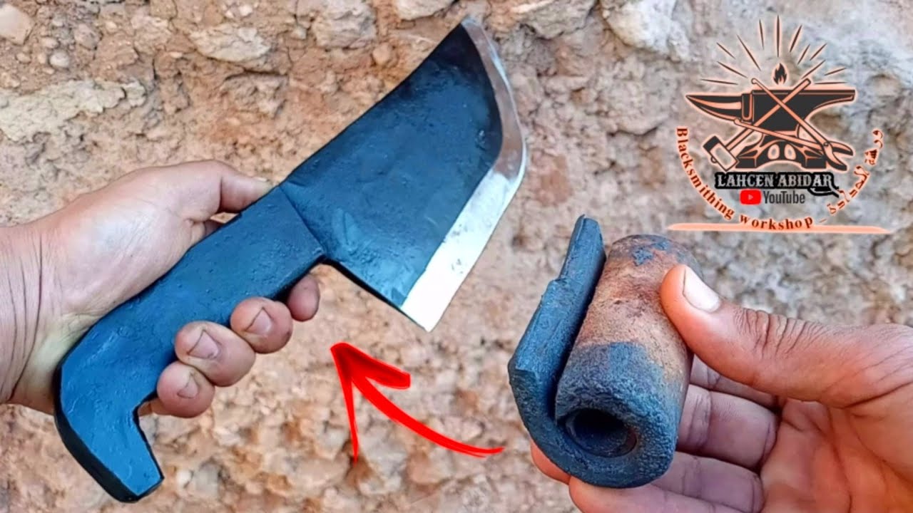 عملية تزوير سكين ساطور اللحم الأكثر إثارة / The most interesting meat cleaver knife forging process