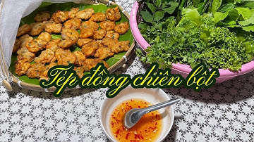 TÉP CHIÊN BỘT giòn giòn mềm mềm thơm thơm ăn lễ Quốc Khánh | Shrimp Fritters #vietnamesetaste 