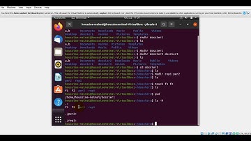 comande ubuntu: création des dossiers et fichiers, ls et ses options:mkdir,touch li -option