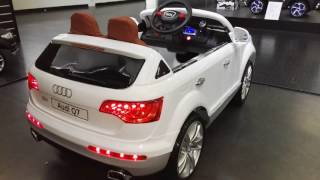 Elektrische kinderauto Audi Q7 wit 12v 2.4g kinderauto winkel amsterdam -  YouTube