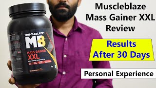 Muscleblaze Mass Gainer XXL Review in Hindi | How to Use, Weight Gain Results, Muscle Growth