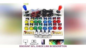 2 Player DIY Arcade Game Kit for PC Raspberry Pi with LED Push Buttons American Style Joystick USB E