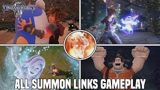 Kingdom Hearts 3 - All 5 Links and Summons Gameplay