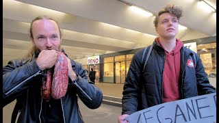 Anti-Vegan Protest @ Cube of Truth - Anonymous for the Voiceless in Berlin, Germany
