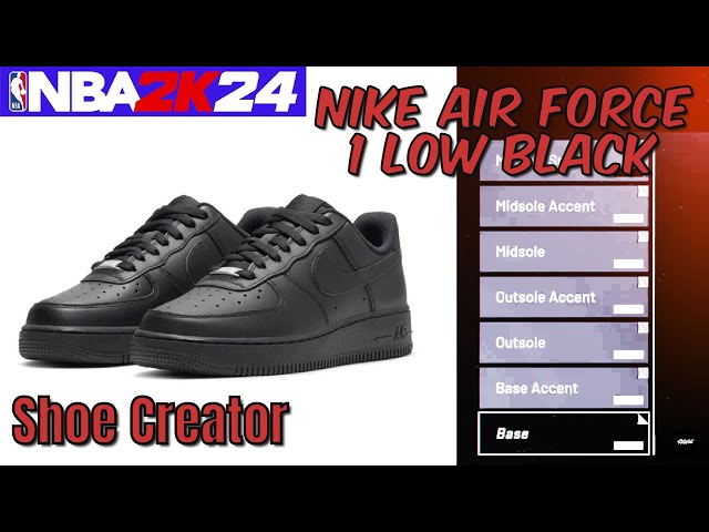 How To MAKE Nike Air Force 1 Low Black In NBA 2K24 - Shoe