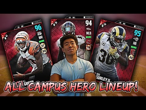 ALL CAMPUS HERO LINEUP! NEW 95 OVR GURLEY IS A BEAST! MADDEN 17 ULTIMATE TEAM