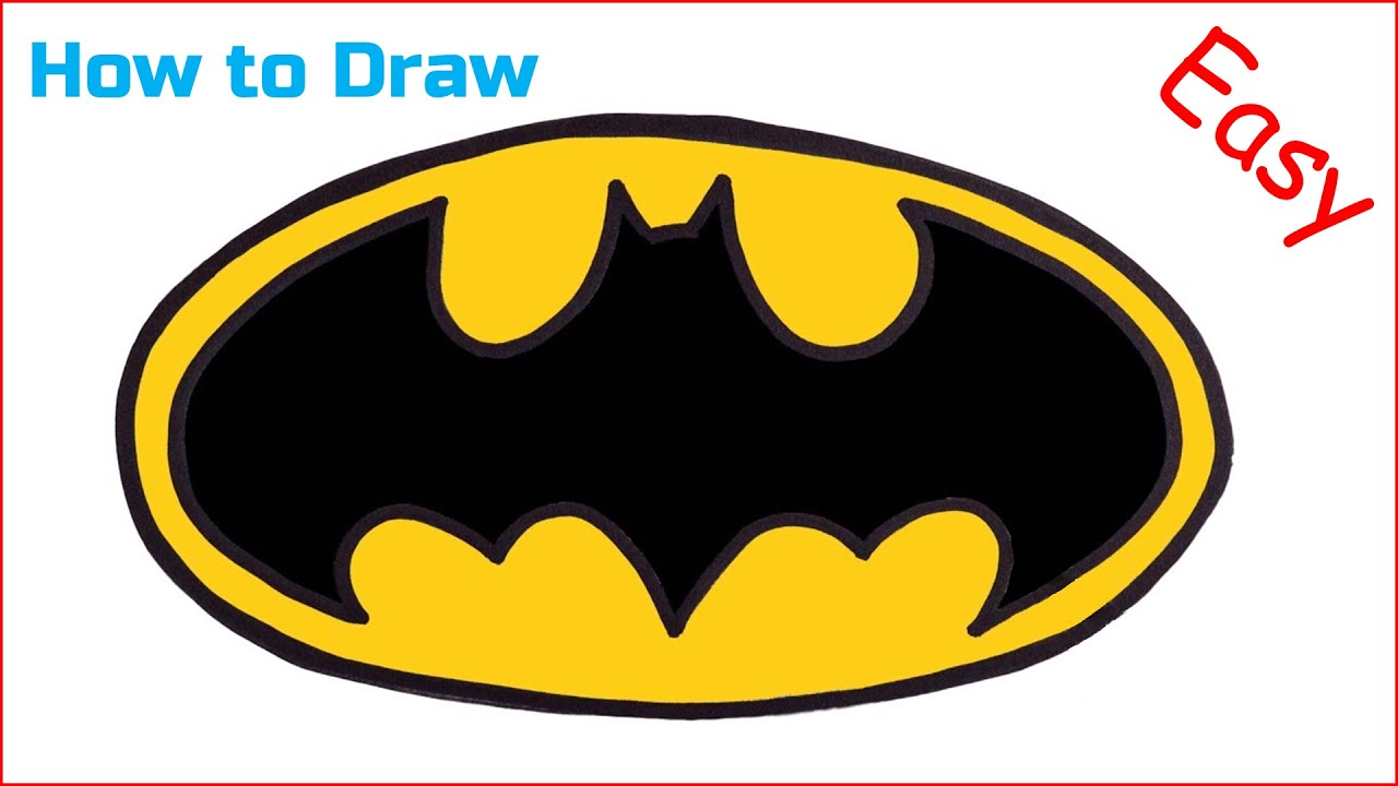 How to Draw Batman Logo Step by Step | Batman Logo | Batman Symbol ...