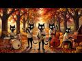 Leaves for a Ceiling. Black Cats Autumn Vintage Noir Jazz down a Vermont Back Road