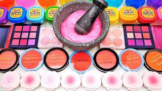 Satisfying Video How To Make Rainbow Slime Mixing Rose Glitter Eyeshadow Makeup Cosmetics GoGo ASMR