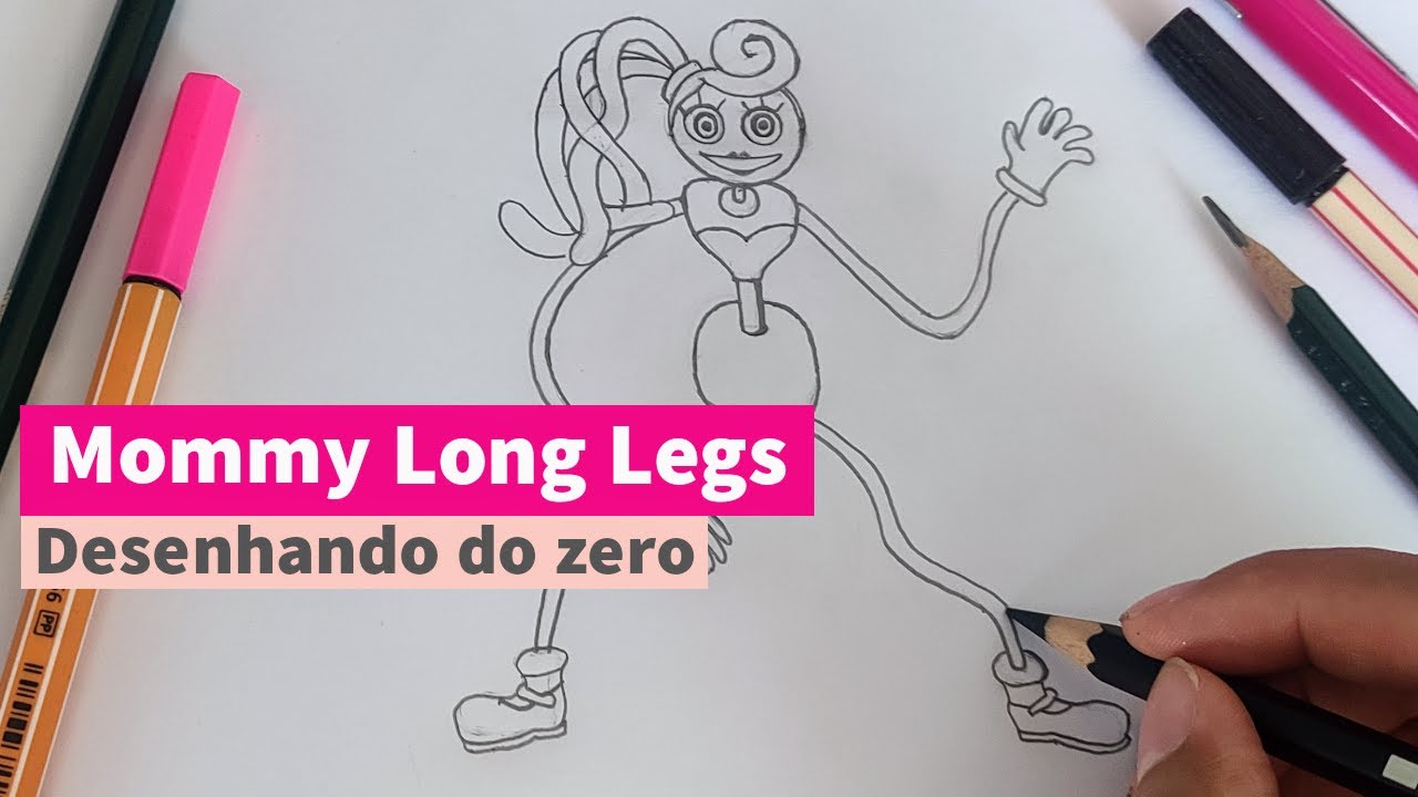 COMO DESENHAR o MOMMY LONG LEGS do POPPY PLAYTIME  how to draw mommy long  legs from poppy playtime 