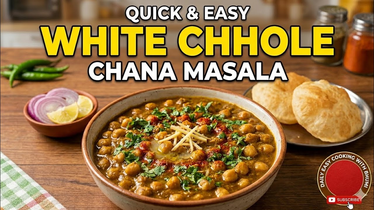 Restaurant Style Chana Masala Recipe | Step-by-Step White Chickpeas Curry