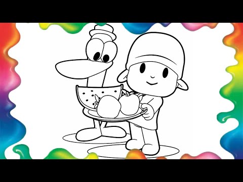 Desenhar E colorir Pocoyo E Seus Amigos 👶👧🏼🐶🐘🦆 Desenhos Para Crianças  