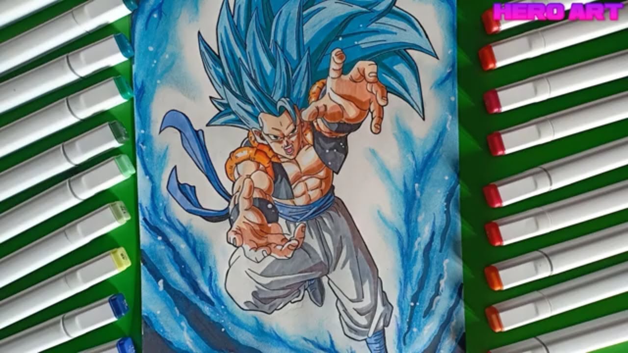 Drawing Gogeta Super saiyan 3 Blue how to draw ssj3 - YouTube