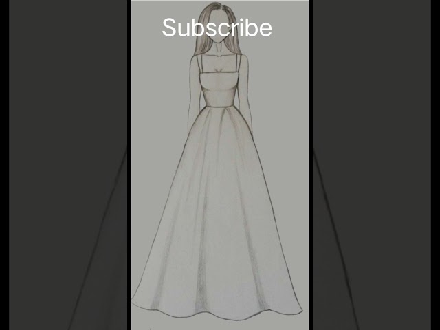 How to draw a beautiful dress 👗🥻 drawing design easy for beginners fashion illustration dresses