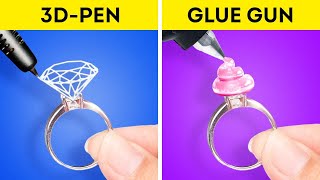 HOT GLUE GUN vs 3D PEN || Amazing DIY Crafts And Hacks || Decor, Fixing, Accessories