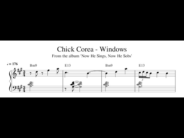 Chick Corea - Windows - Piano Transcription (Sheet Music in Description) class=