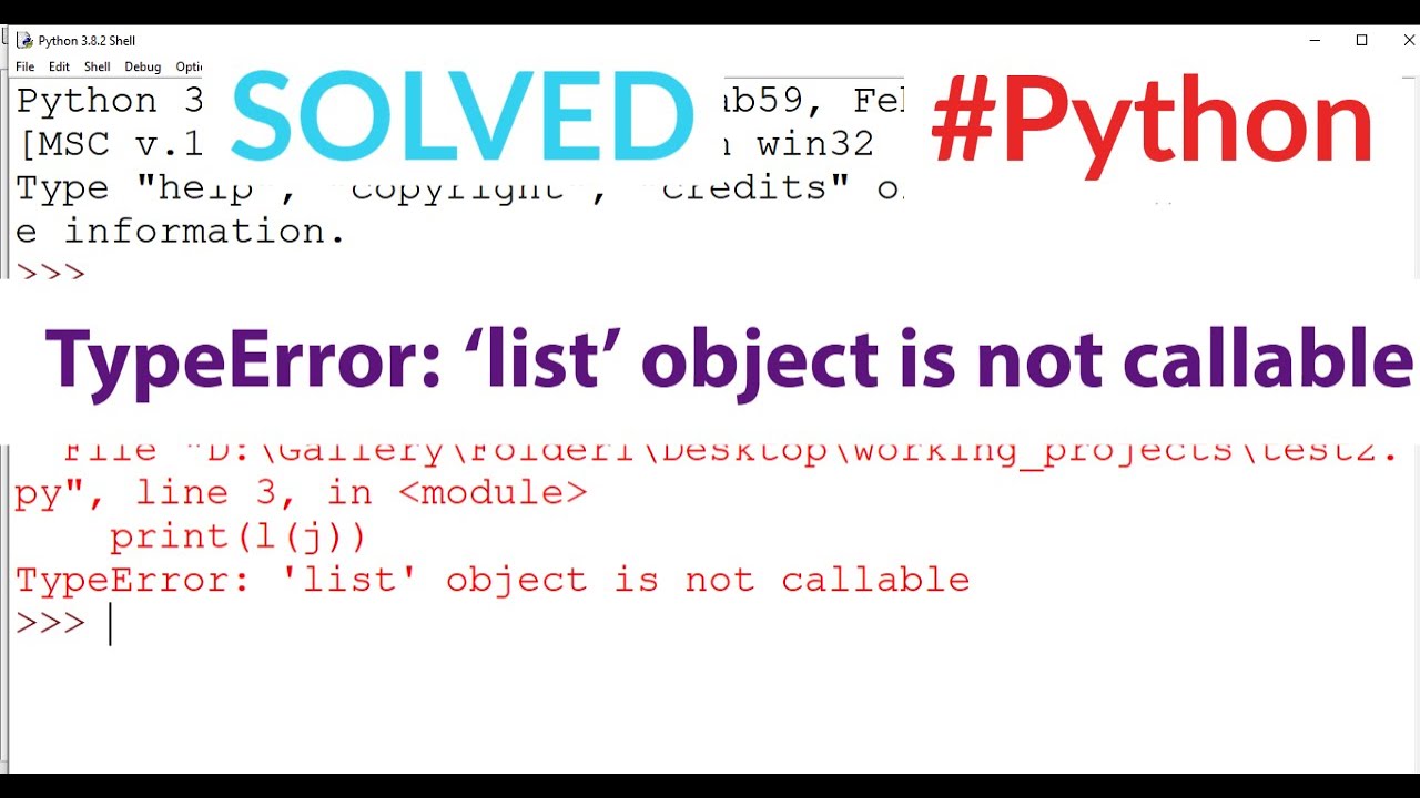 Typeerror: 'List' Object Is Not Callable