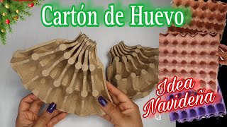 Crea Esta Belleza Navideña en Minutos!! Reutilizando CARTÓN DE HUEVO Te Sorprenderá el Resultado!.