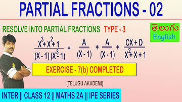 PARTIAL FRACTIONS 02 / RESOLVING INTO PARTIAL FRACTIONS OF TYPE 2 FRACTIONS / CLASS 12 / MATHS 2A