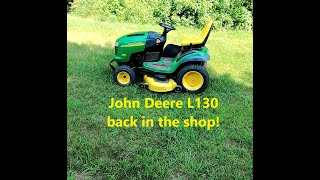 John Deere L130 Riding Mower Deck Belt replacement & Repair