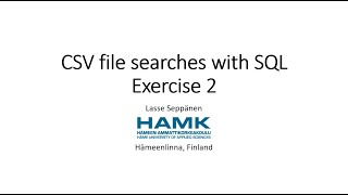 CSV files with SQL commands, Exercise 2