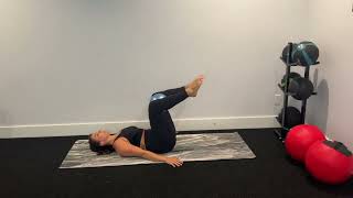 Pilates Ball Bent Knee Toe Taps