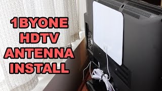 Pictek Amplified HDTV Antenna-50 Miles Range, Ultra-thin Indoor Digital HDTV Antenna with Detachable Amplifier Signal Booster, Optimized Butterfly-Shaped Picture, 10ft Long Cable for Better Reception 1byOne HDTV Antenna (50 Mile) Install and Overview