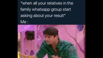 When relatives ask about result feat. Siddharth Shukla | Instagram Meme Template | Negiup Choices