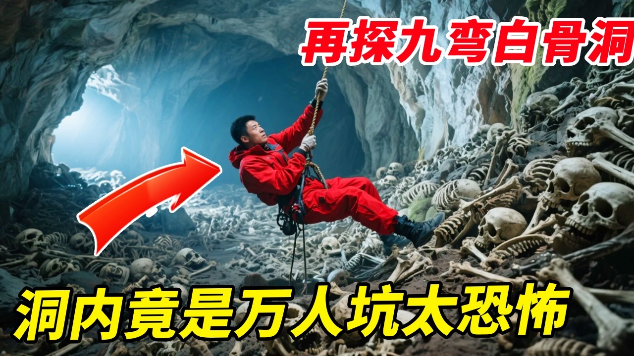 再探九弯白骨洞！上次弃绳逃命，这次深入洞内竟发现满地白骨，真是太可怕了！【户外小北哥】