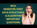 Data structures &amp; Algorithms||Important questions||MCA|| Computer Science 1995