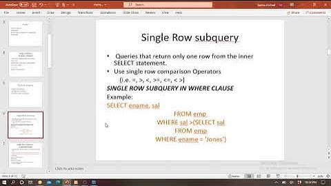 subquery  part 1