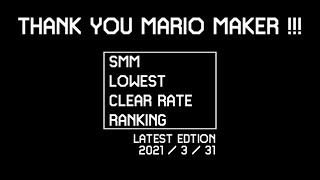 Super Mario Maker Lowest Clear Rate Ranking Final Edition スーパーマリオメーカークリア率ランキング最終版
