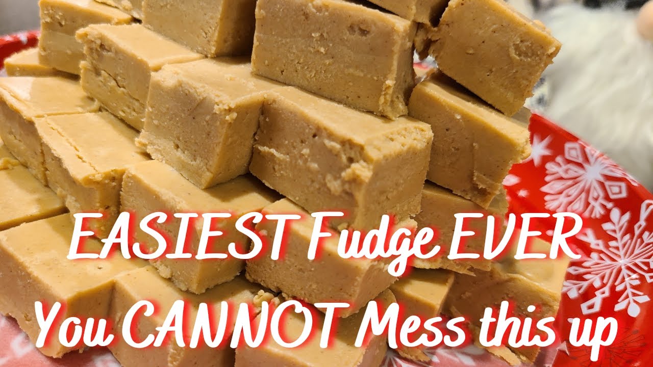 ONLY 2 Ingredient PEANUT BUTTER FUDGE in 5 minutes Easiest Fudge Ever