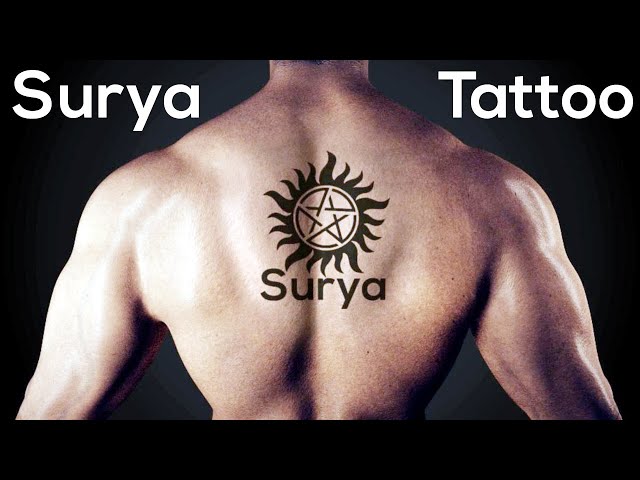 Surya name with feather tattoo happy customer 😃 | New tattoo making surya  name with feather #name tattoo #calligraphy name #feather | By SRK  TATTOOFacebook