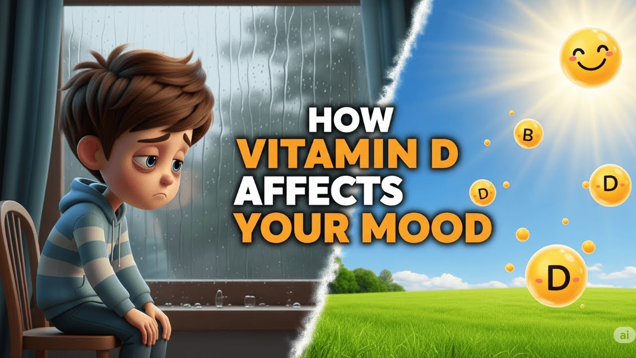 Video thumbnail about how vitamin D may influence mood, highlighting a link between nutrient status and emotional wellbeing