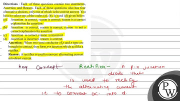 Directions : Each of these questions contain two statements, Assert...
