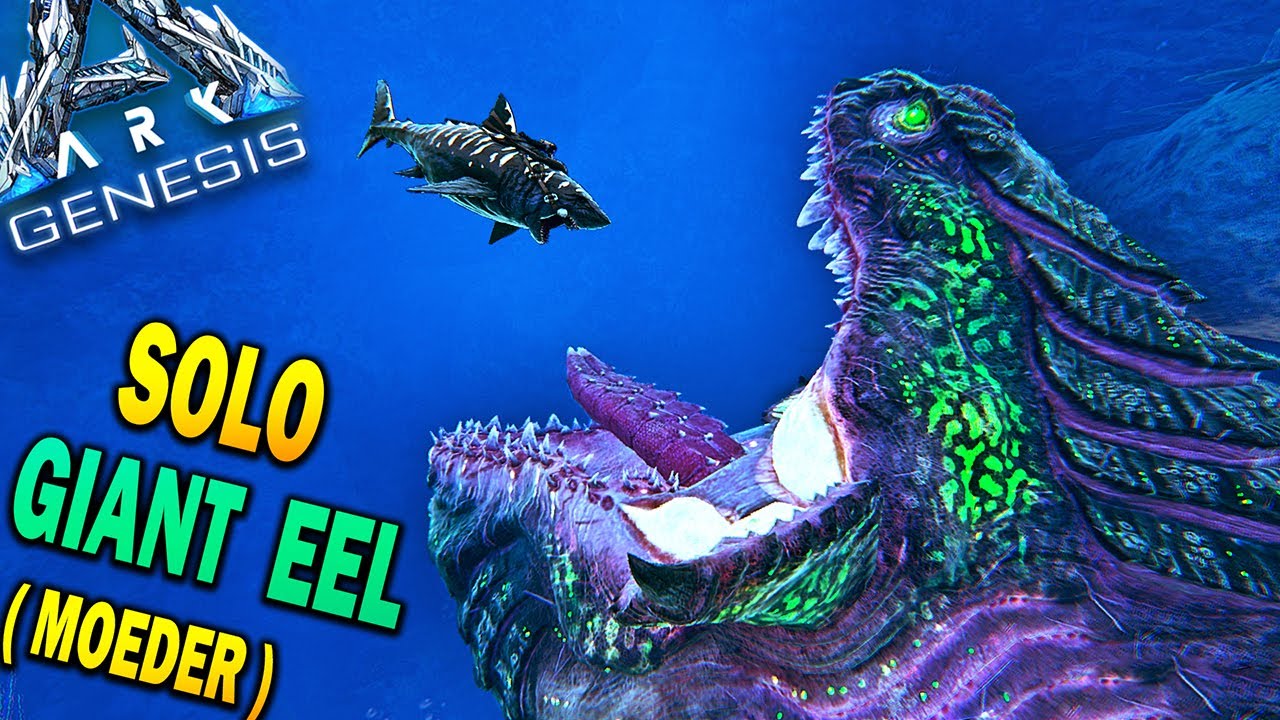 Ark Genesis Solo Giant Eel Boss Fight How To Solo Giant Eel Boss Gamma Ark Survival Evolved Youtube